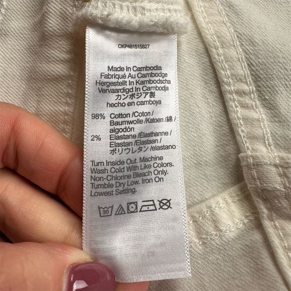 NWT Madewell Women's Denim Emmett Short Patch Pocket High-Rise Sailor White 32 - Picture 12 of 12